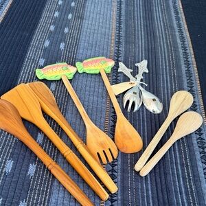 Wooden and Metal Kitchen Utensil Lot